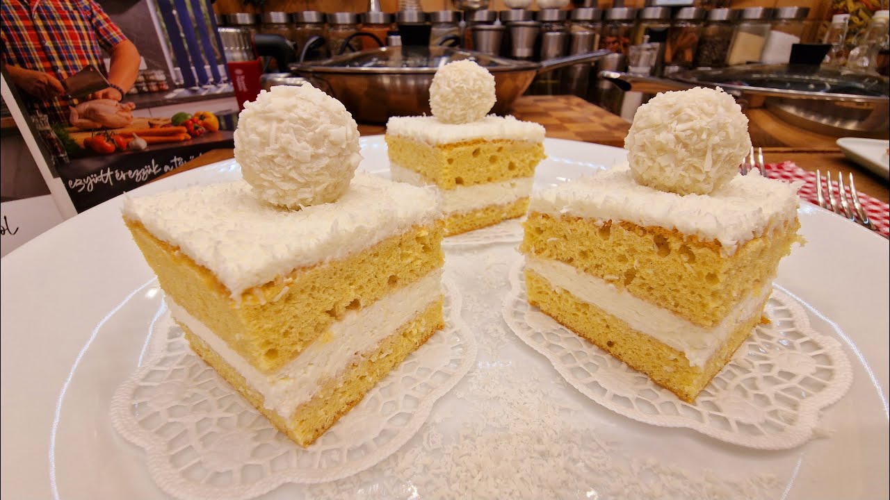 Kókusz kocka ( Raffaello szelet ) házisütemény 12 kocka@szokykonyhaja