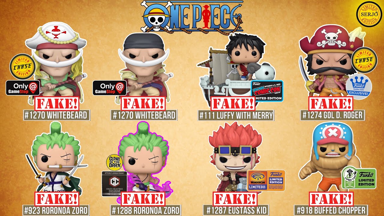 Comparisons of new fakes by Funko POP! One Piece! 