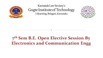 7th Sem B.E. Open Elective Session by Electronics and Communication Engg