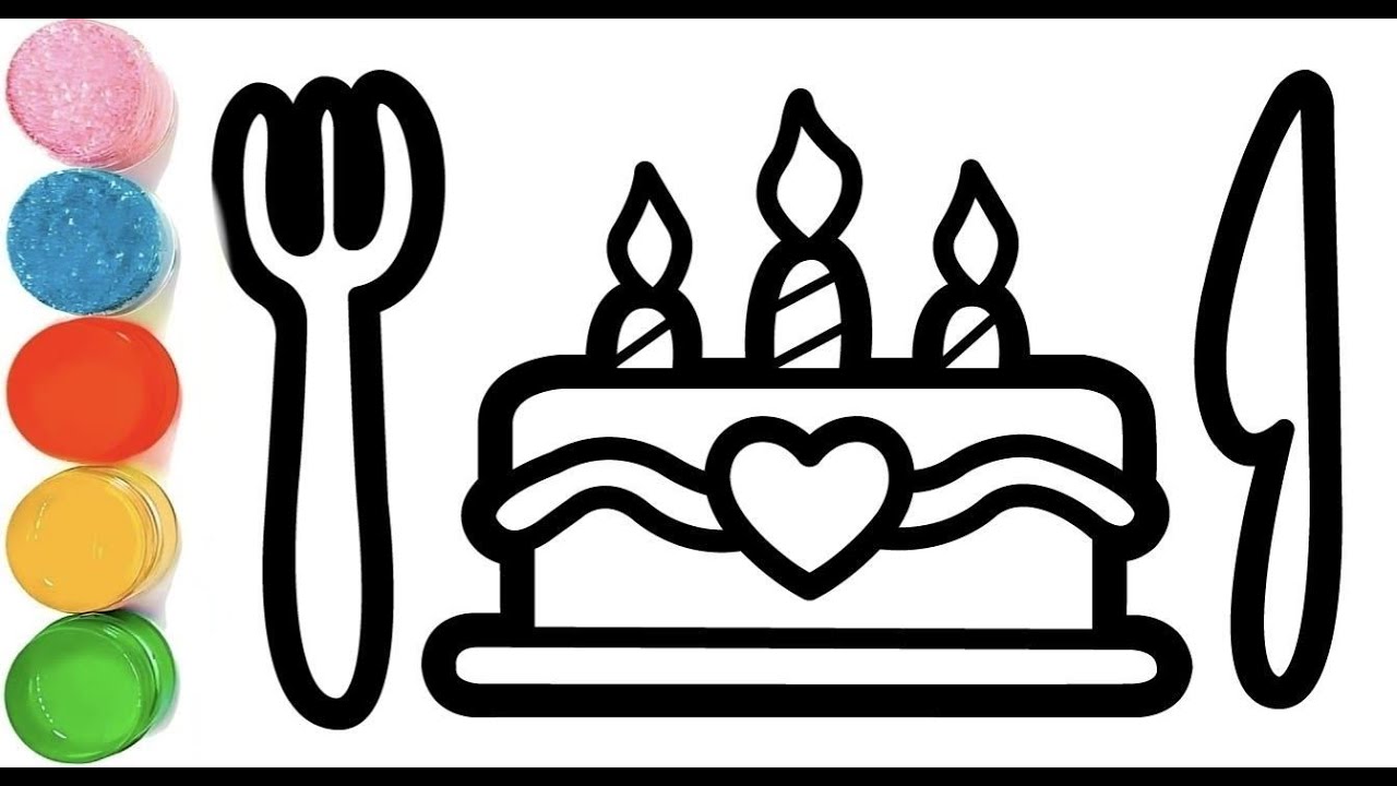 How To Draw Cute Cake Drawing | Birthday Cake Easy Drawing | Cake Drawing for Kids | Birthday Cake