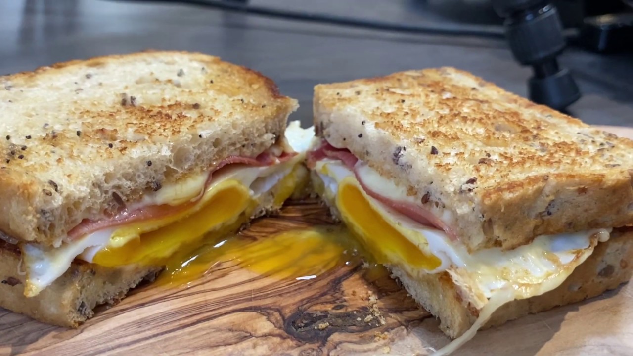 electric griddle cooking recipes. Egg, ham and cheese breakfast