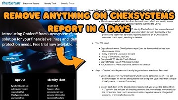 How to Remove All Negative Items on a Chexsystems Report in 4 Days or Less With FCRA § 605(b)