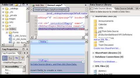 DataView web part linked to Domino XML Data.wmv