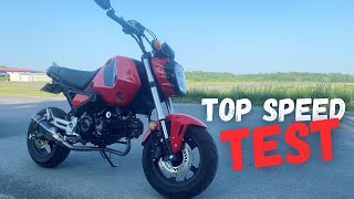 2023 Honda Grom Top Speed Test (255LB Rider)