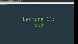 ULI101 Lecture 11 -- sed