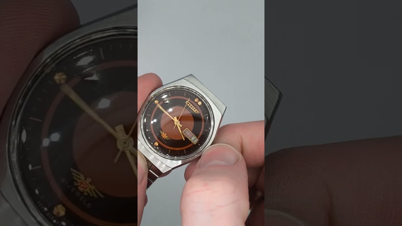 Citizen 8200 71-3694 Vintage Watch Japan Automatic Chocolate Dial