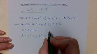 Expected value, Variance, Standard deviation