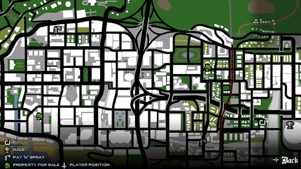 Карта гта сан андреас с обозначениями
