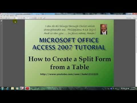 Access 2007 Tutorial 39 How To  Create a Split Form from a Table