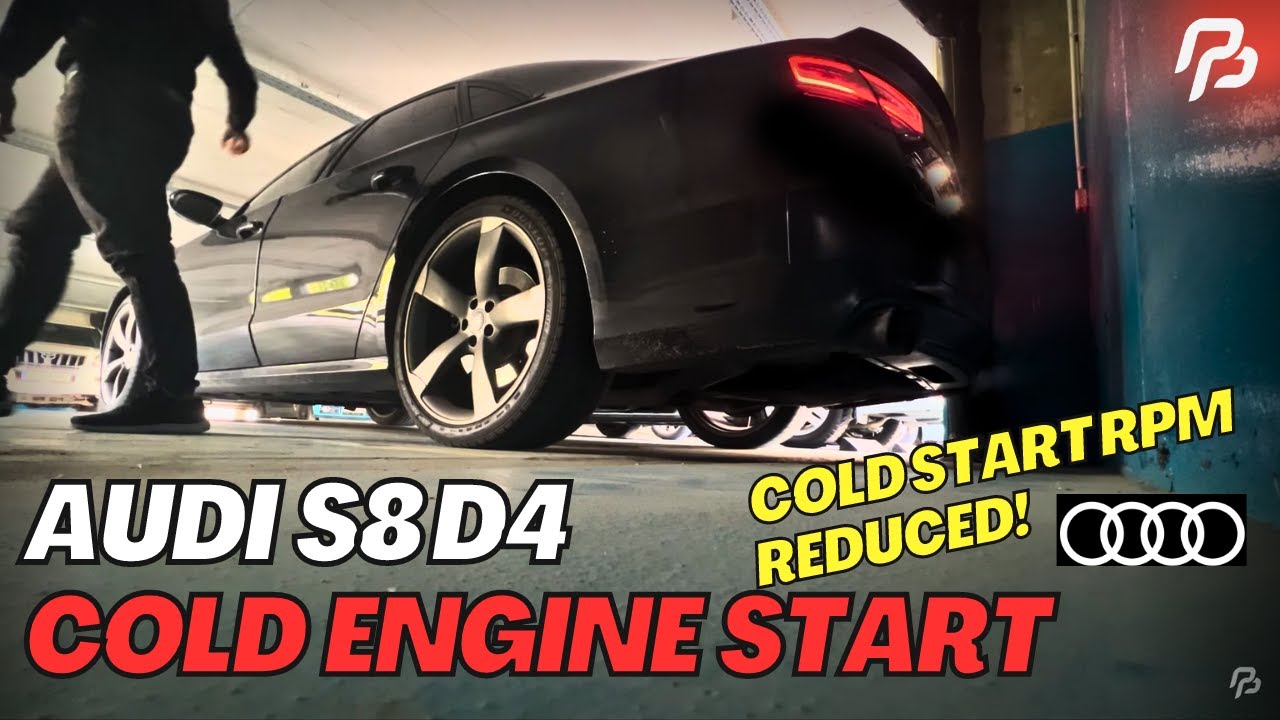 Audi S8 D4 630HP V8 Cold Start (RPM Reduced to 1000 with STAGE 1 ECU