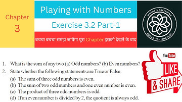 Exercise 3.2 part 1 | Chapter 3  Playing with Numbers class 6