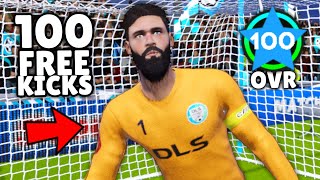 I Attempted 100 Free Kicks vs A 100 Rated Goalkeeper in DLS 23!