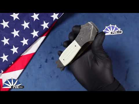 Chuck Gedraitis Saturn Five Trigger Release Auto, Ivory G10 Scales, Damascus Bolsters, CPM 154 Blade