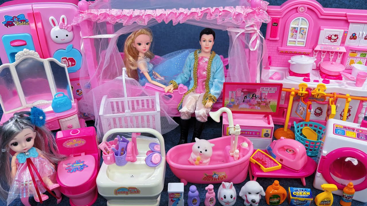 13 Minutes Satisfying with Unboxing Barbie Princess Kitchen & Refrigerator Play Set ASMR｜Review Toys