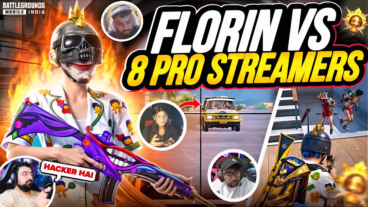 Florin Vs 8+ Streamer’s 💀 Pro Conquerer Streamers Reported Me On Live 🔥| BGMI 