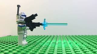 lego stop motion Star Wars Clone trooper gun test.