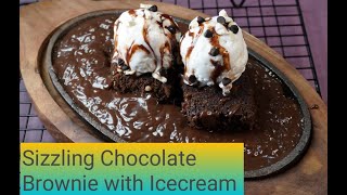 Hot Sizzling Chocolate With Ice Cream/Sizzling Brownie With Icecream/Sizzler Chocolate Dessert Recip