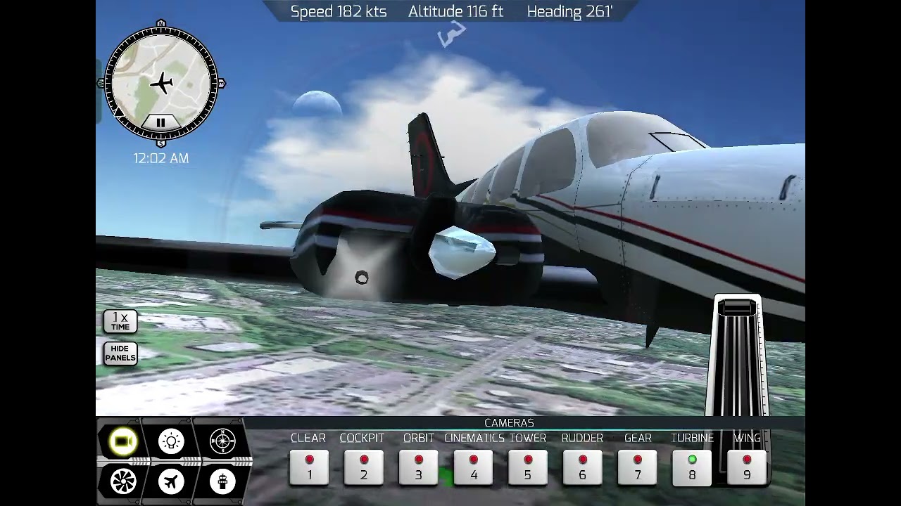 Flight sim 2014 Flywings : Piper Plane crashed onto the ground. Crash animation.
