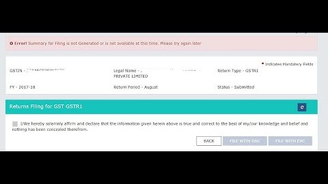 Error! Summary for Filing is not Generated or is not available at this time. Please try again later