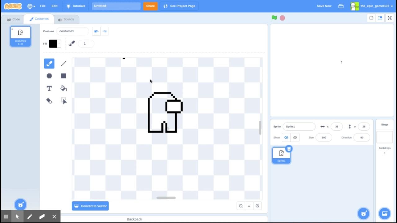 How to Make among us pixel art on scratch YouTube