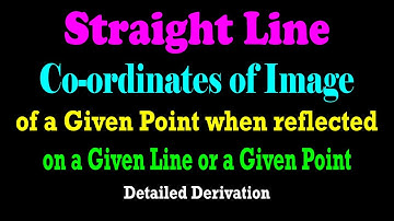 Co-ordinates of Image of a Point when reflected on a Line or a Point | JEE | CBSE | ISC