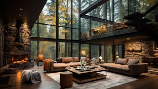 Smooth Relaxing Jazz Piano Music at Cozy Cabin Ambience  Instrumental Music for Studying, Working