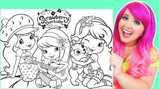 Coloring Strawberry Shortcake, Cherry Jam & Pupcake Coloring Pages | Prismacolor Markers