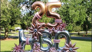 Elegant 25th birthday balloons bouquet (DIY) #balloons #globos