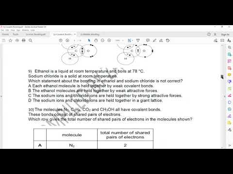 Video IGCSE Chemistry lesson 12 part b Ionic Covalent and... - youtube