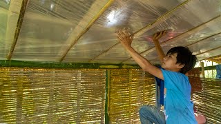 Orphan boy. Harvest lychees and sell them at the market. Buy nylon tarpaulin to fix a leaky roof