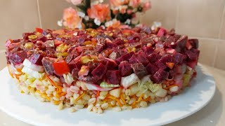 Summer`s salad recipe أروع سلطة صيفية بصلصة خرافية بنة لا تصدق