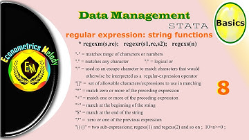 Regular-Expression StringFunc| STATA | Data Management | Econometrics Melody |U/Graduate |Mphil /Phd