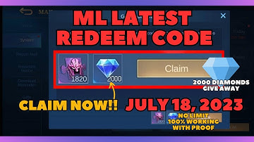 Mobile Legends Redeem Code for July 18 2023 2000 Diamonds Give Away