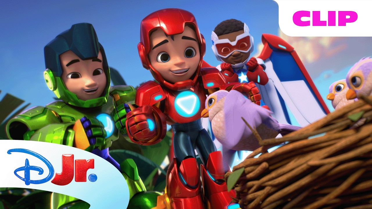 Iron Man Helps Baby Birds Fly!🐦 | Marvel's Iron Man and his Awesome Friends |@disneyjrx@MarvelHQ