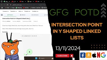 Intersection Point in Y Shaped Linked Lists | gfg potd today | POTD | GFG Problem of the Day | C++ |