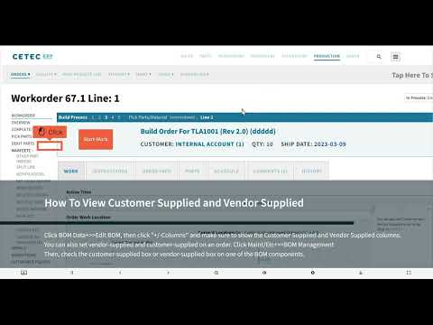 How To View Customer Supplied and Vendor Supplied