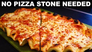 Pizza grilled on oven grates - crispy bottom without a stone or steel