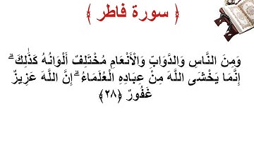 سورة فاطر الأية 28