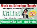 Assign ListBox items to active cell🔥Add items to ListBox🔥Unselect items🔥Table to listbox #excel #vba