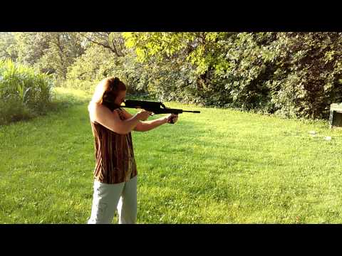 Calico 9 millimeter carbine and my wife