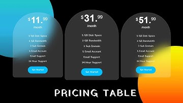 Pricing Table with Glassmorphism Effect | Glass morphism UI
