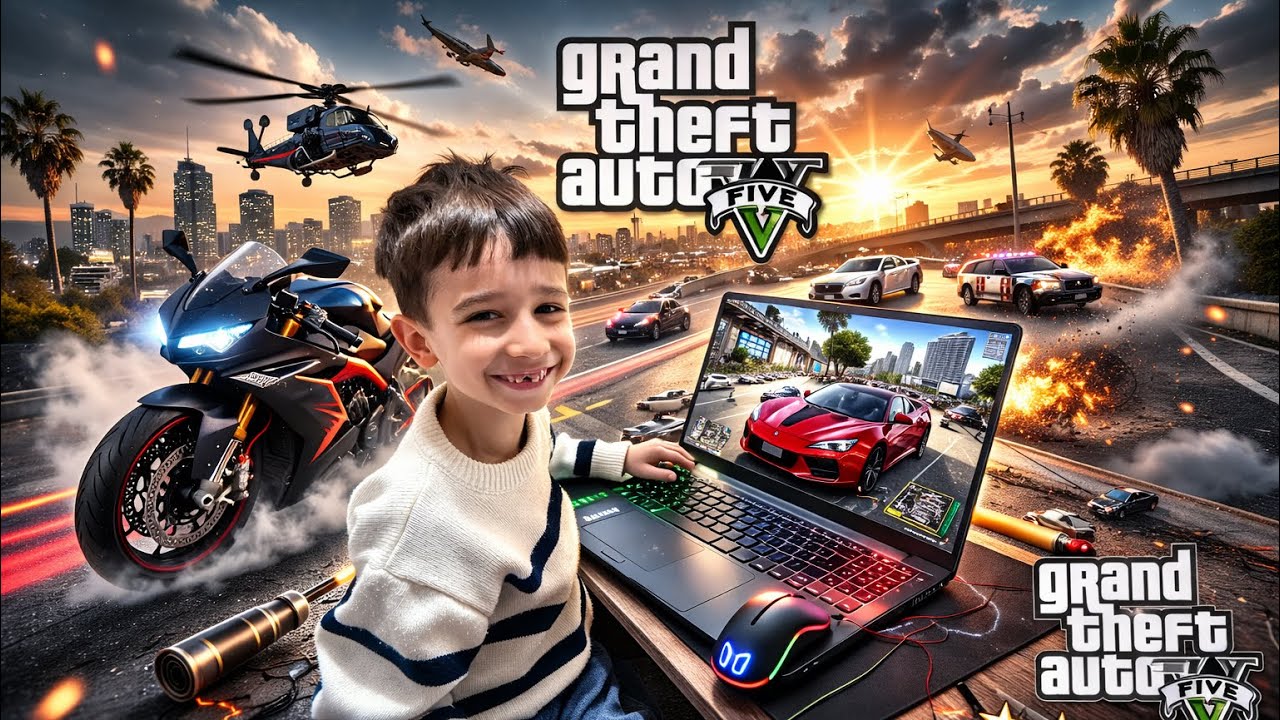 YAMAÇ GTA 5 OYNADI SPOR MOTOSİKLETİYLE ŞEHİR TURUNA ÇIKTI ‼️