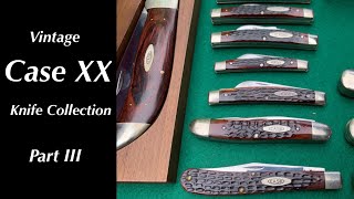 Vintage Case XX Knife Collection  Part 3  1940s  1970 pocket knives congress, trapper, muskrat