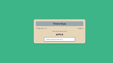 Typing Game App in JavaScript