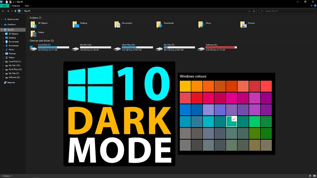 How to Enable Dark Mode for Windows 10 Pro YouTube