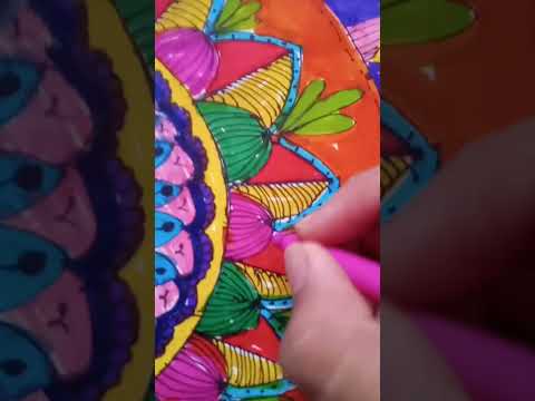 colour ful semi circle mandala art