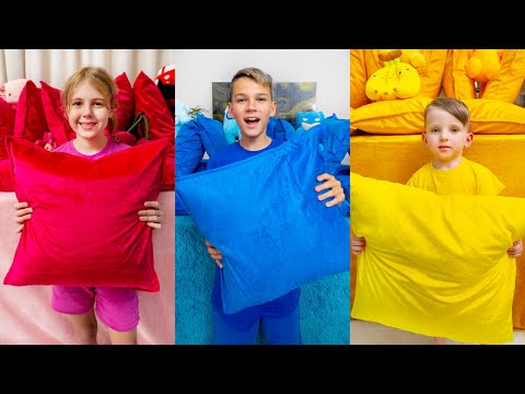 خمسة أطفال يلعبون لعبة الأرض حمم بركانية