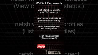 Wi-Fi CLI commands #wlan #wifi #networking #ipaddress #technology #learning #troubleshooting #ai