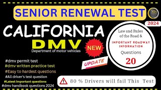 California DMV Senior Written Test 2024 DMV Permit Test Latest Important Questions