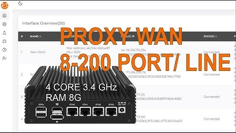 [DEMO] Bộ tạo Proxy Wan từ mạng cáp quang 8 - 100 port từ 1 đường truyền internet